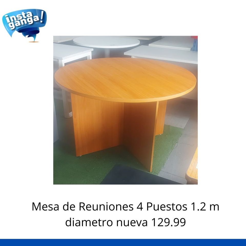 MESA REDONDA COLOR HONEY 1.2 m de diametro