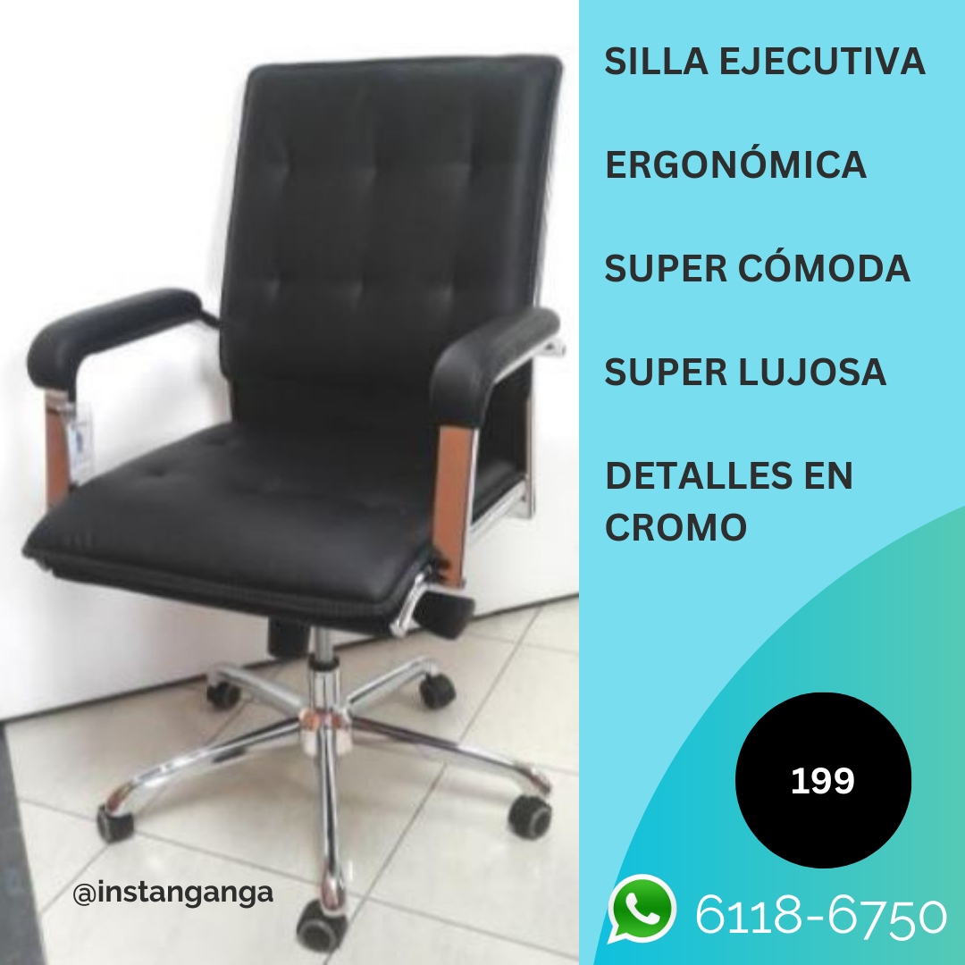 SILLA DE OFICINA CUERO ASIENTO MEDIO