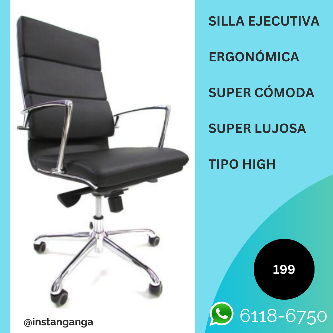 SILLA EJECUTIVA ASIENTO ALTO CUERO