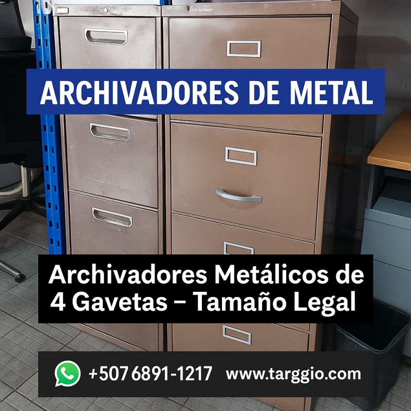 Archivadores Metálicos de 4 Gavetas – Tamaño L