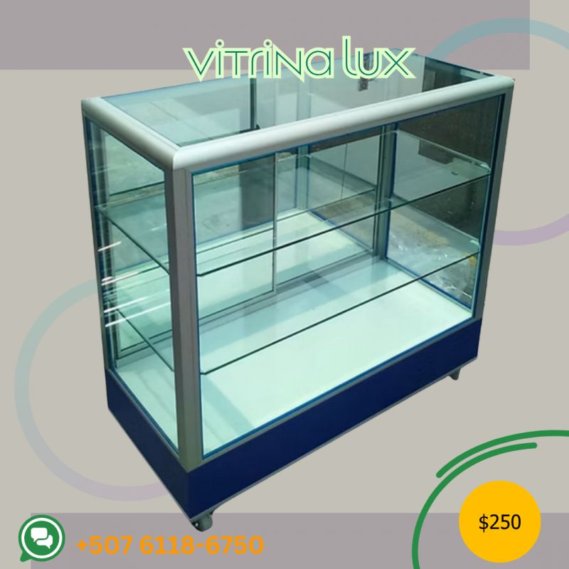 Vitrina de Vidrio con Marco Metálico
Medidas: 1.