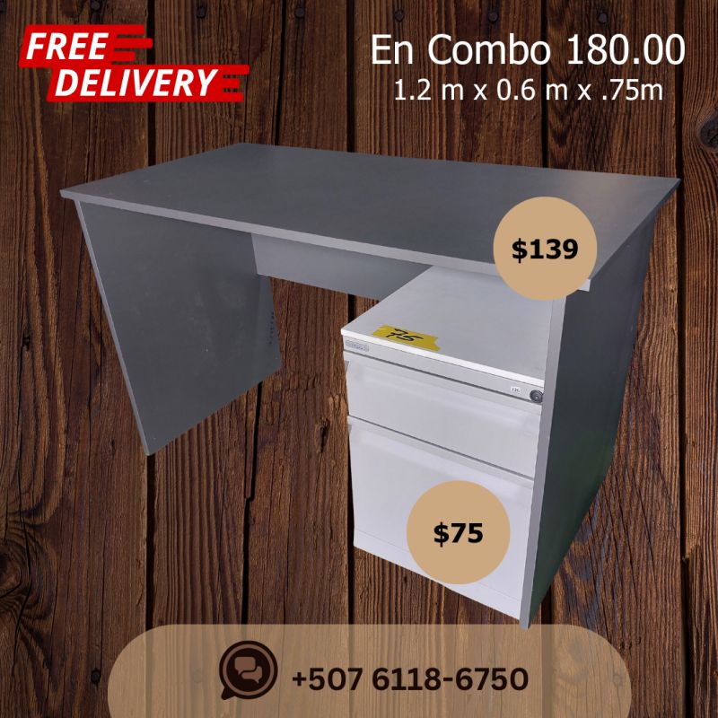 COMBO ESCRITORIO GRIS MAS ARTURITO